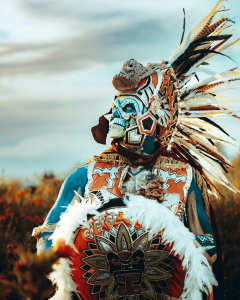 First nation dans un costume de danseur maya